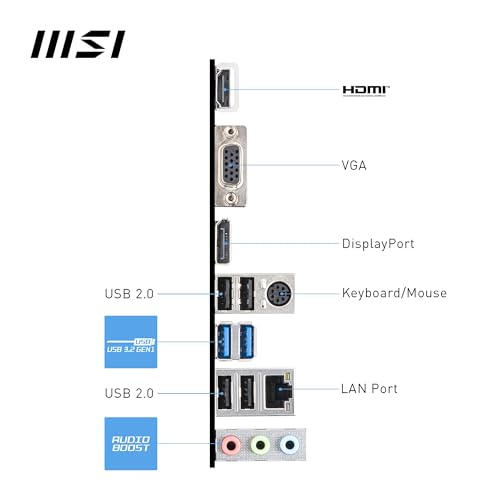MSI PRO H610M-G Mainboard, Intel H610, LGA 1700, DDR5, 2x DIMM, 96 GB, M.2, SATA III, HDMI 2.1, DisplayPort 1.4, micro ATX