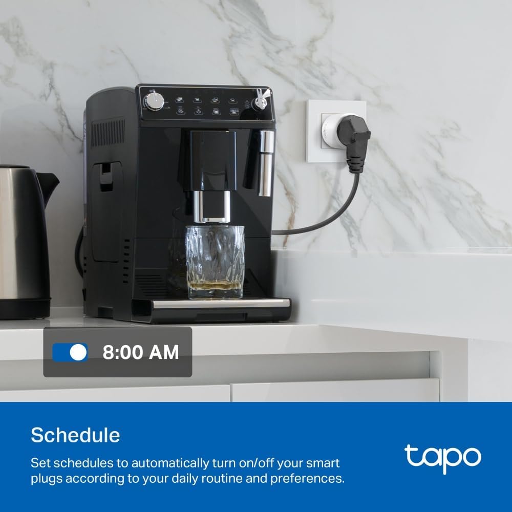 TP-LINK Tapo Nano Smart WLAN Steckdose Tapo P115 mit Energieverbrauchskontrolle, Smart Home Alexa Steckdose, funktioniert mit Alexa, Google Home, Sprachsteuerung, Fernzugriff, Kein Hub notwendig(4er-Pack)