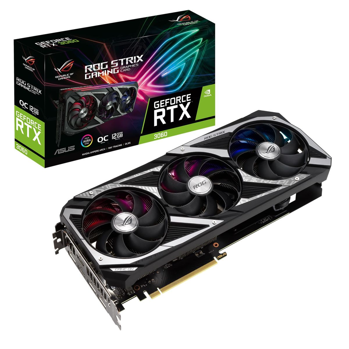 ASUS Dual-RTX3060TI-O8G-V2 NVIDIA GeForce RTX 3060 Ti 8 GB GDDR6, PCIe 4.0, HDMI 2.1, 3x DisplayPort, 2 Lüfter, Axial-tech Kühlung, Schwarz