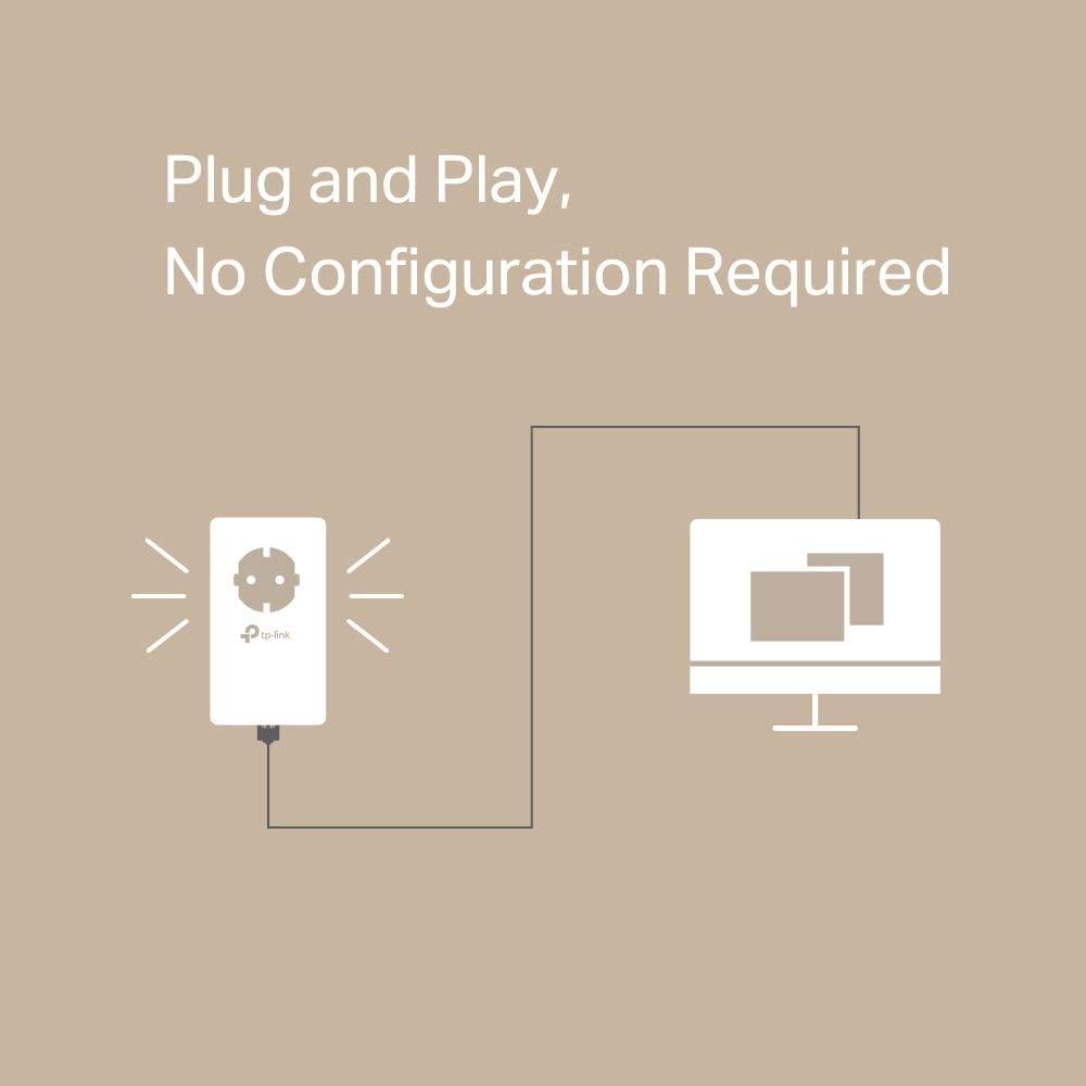 TP-Link TL-PA7017P KIT PowerLine Network Adapter 1000 Mbps Built-in Ethernet Port 2 Pieces