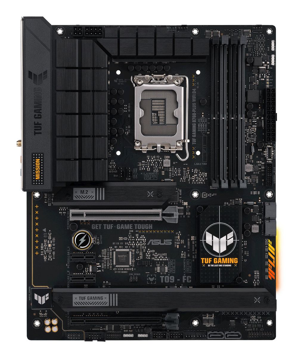 ASUS TUF Gaming B760-PLUS WIFI D4 Mainboard, Intel LGA 1700, B760, ATX, DDR4, 2.5Gb LAN, Wi-Fi 6, Bluetooth 5.2, 3x M.2