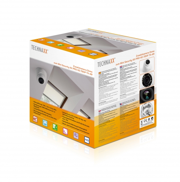 Technaxx 4563 Dome Innen Überwachungskamera 1 MP 1280 x 720, Nachtsicht 10 m, Decke/Wand, Kabelgebunden, Weiß, Plug-Type C (EU)