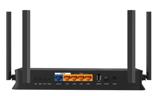 TP-Link Archer BE3600 Wi-Fi 7 Router Dual-Band (2,4/5 GHz), bis 3,6 Gbit/s, 2.5 Gigabit Ethernet, 5x RJ45, USB 3.0, Schwarz, EU V1.0
