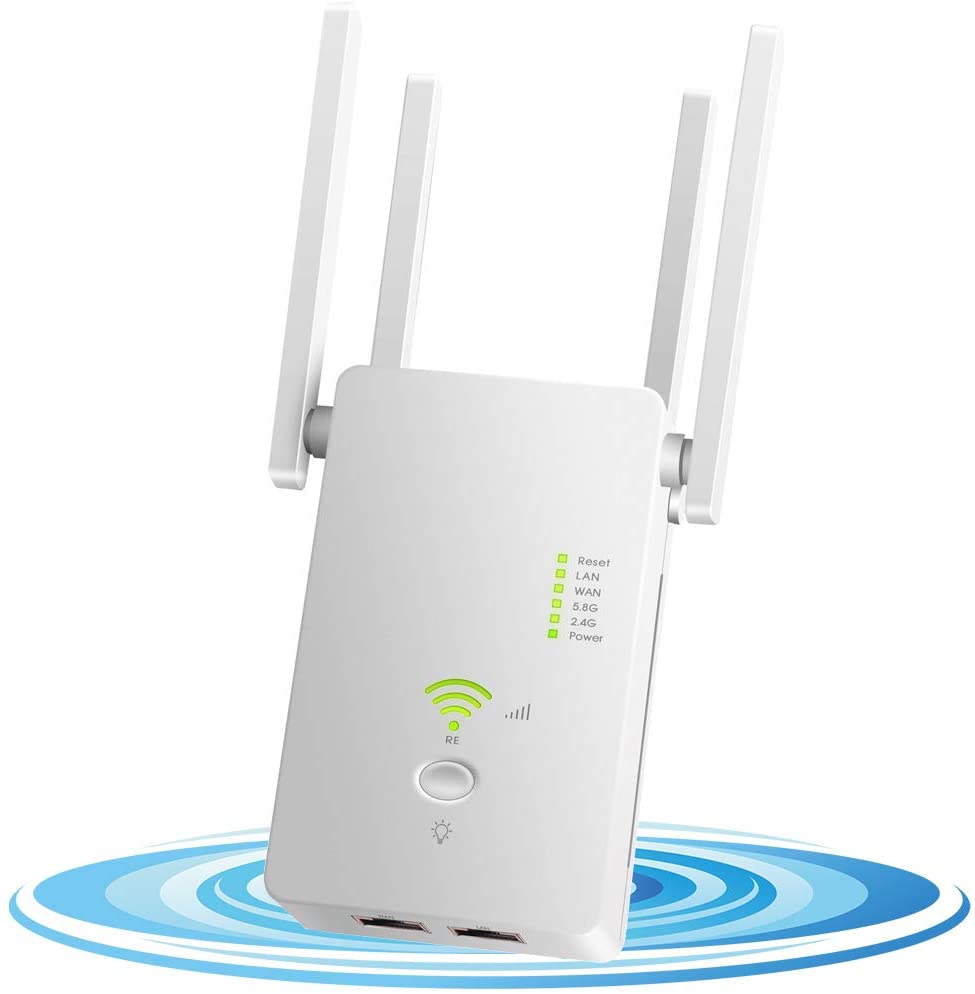 Renyu WLAN Repeater 1200 Mbit/s WLAN Amplifier Wi-Fi Extender External Antennas