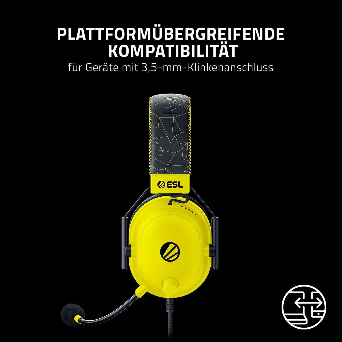 Razer Blackshark V2 - Premium E-Sport-Headset mit USB-Soundkarte (TriForce 50-mm-Treiber, HyperClear Cardiod-Mikrofon, erweiterte passive Geräuschunterdrückung, THX Spatial Audio)