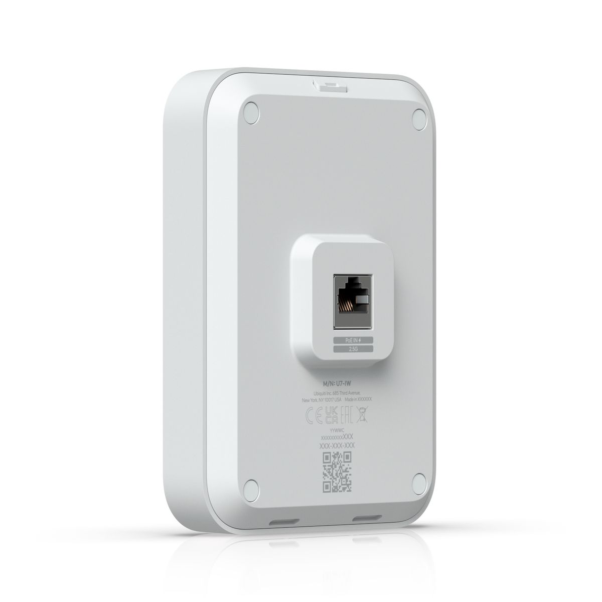 Ubiquiti U7 In-Wall Access Point, 2,4 GHz 688 Mbit/s & 5 GHz 4300 Mbit/s, PoE, 3x LAN, Weiß