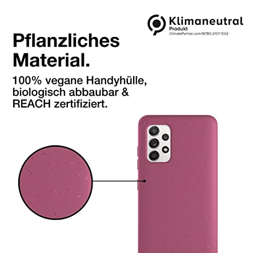 Woodcessories ECO585 Smartphone-Schutzhülle für Samsung Galaxy A52, Rot, Vegan, Biologisch abbaubar, Nachhaltig
