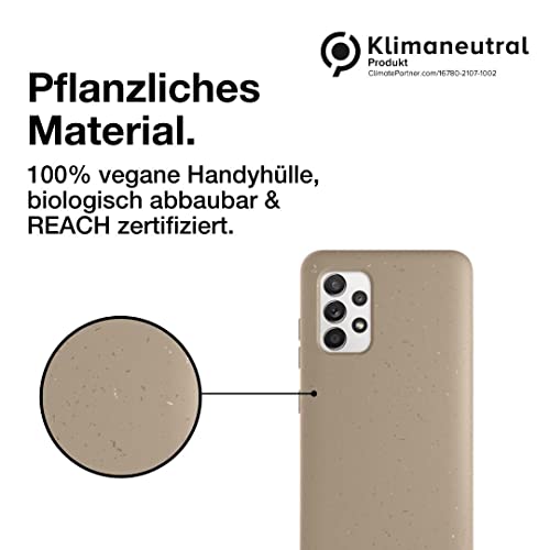 Woodcessories ECO584 Smartphone-Hülle für Samsung Galaxy A52, nachhaltig aus Weizen-Bio-TPU, Taupe, matt, Sturzschutz, extra Grip, veganes Material