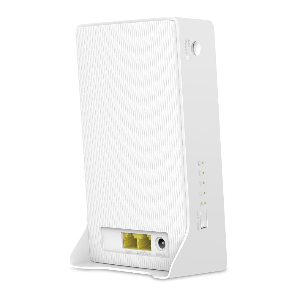 Mercusys MB112-4G V1.0 Mobiler 4G WLAN-Router, Einzelband 2,4 GHz, 300 Mbit/s, Schnelles Ethernet, NanoSIM, 2x LAN, Weiß, EU