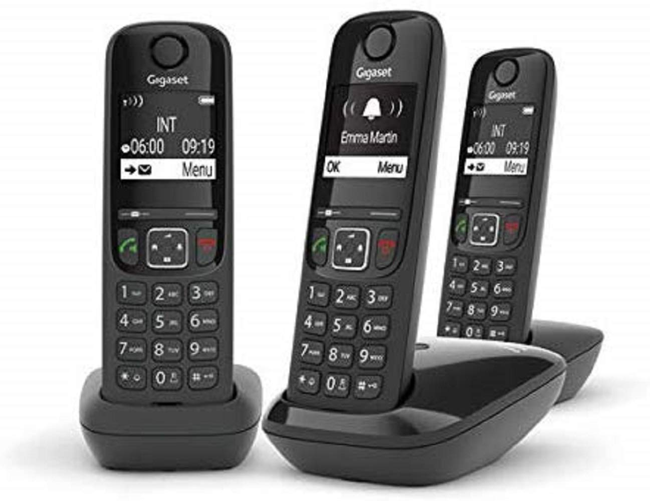 Gigaset AS690 Trio Téléphone fixe sans fil 3 combinés Noir FR
