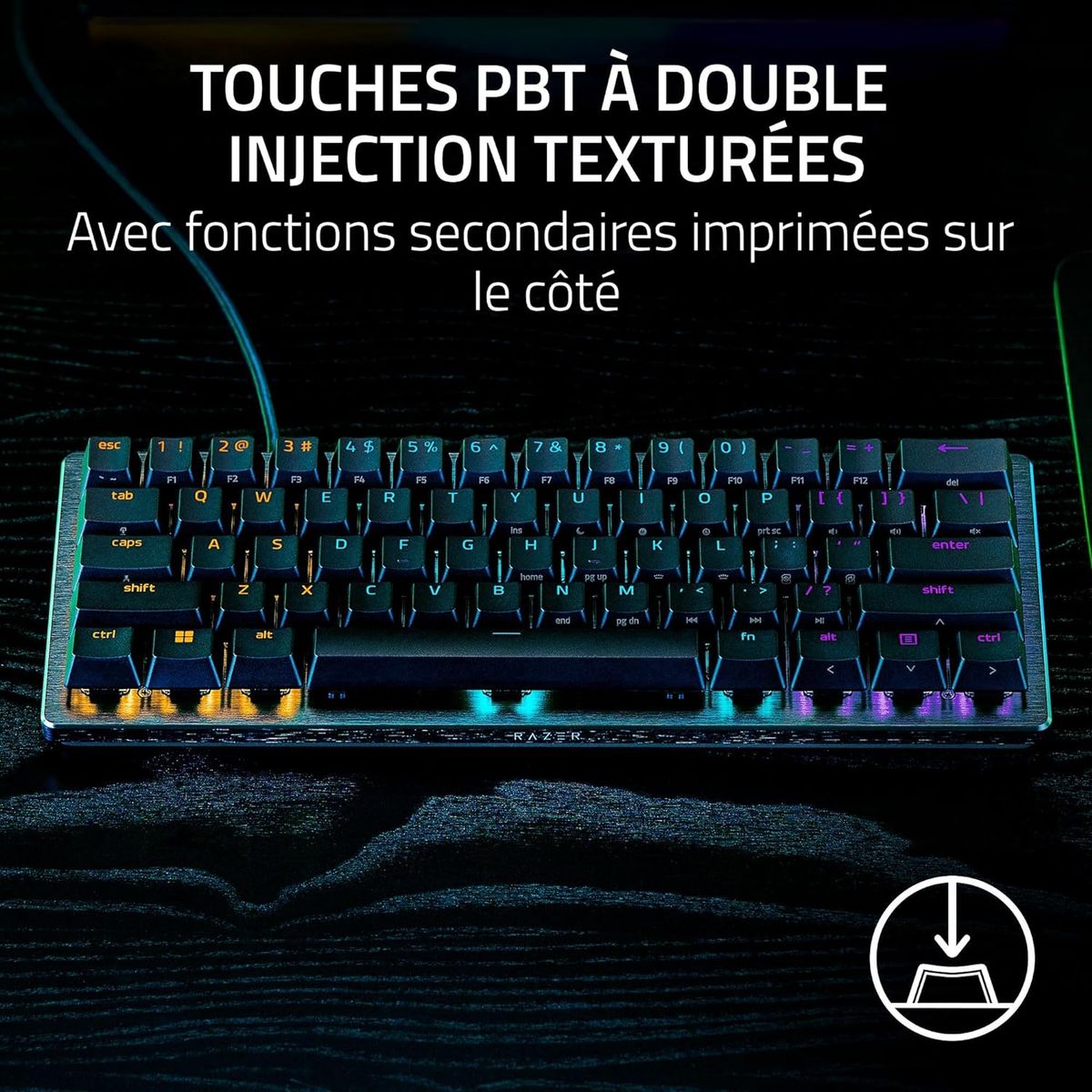 Razer Huntsman V3 Pro Mini (Analoge Schalter) - 60% Optische Gamer-Tastatur (Einstellbare analoge Schalter von 0.1 bis 4.0mm, Schnellspanner, PBT Doubleshot-Tasten)
