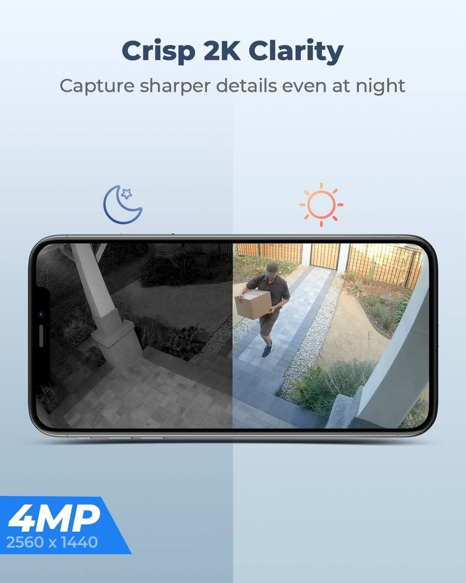 Reolink 2K 4MP PTZ Überwachungskamera Aussen Akku mit 2,4GHz&5GHz WLAN, 355°/140° Schwenkbar, Smarte Erkennung, 2-Wege-Audio, Arbeitet mit Alexa/Google Assistant/Cloud, Argus PT 4MP(Schwarz) Argus PT 2K-Schwarz