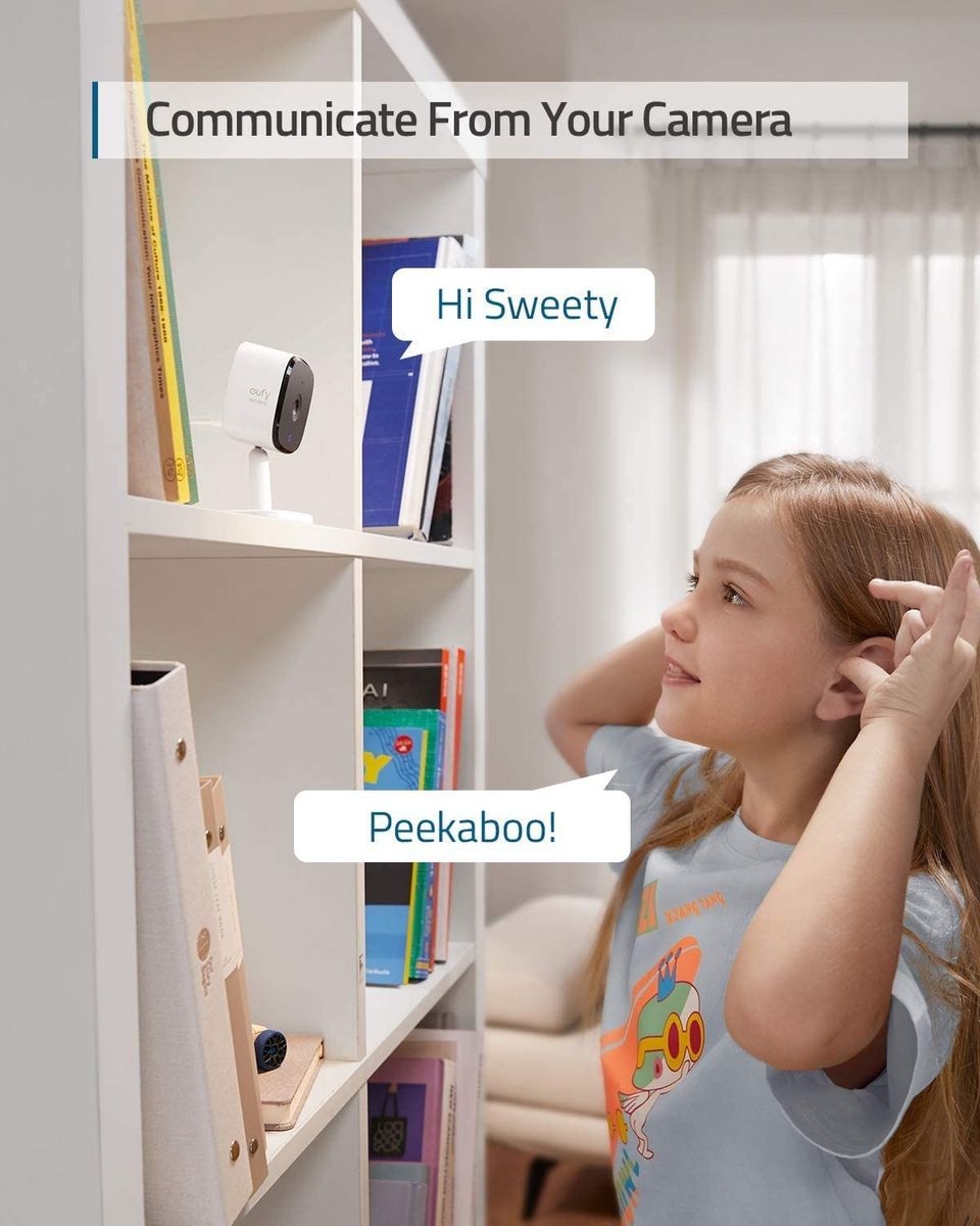 eufy Security Solo IndoorCam C24 2K Plug-In Indoor Surveillance Camera WLAN Person Detection IP Camera Voice Assistant Motion Sensor Night Vision HomeBase Not Compatible