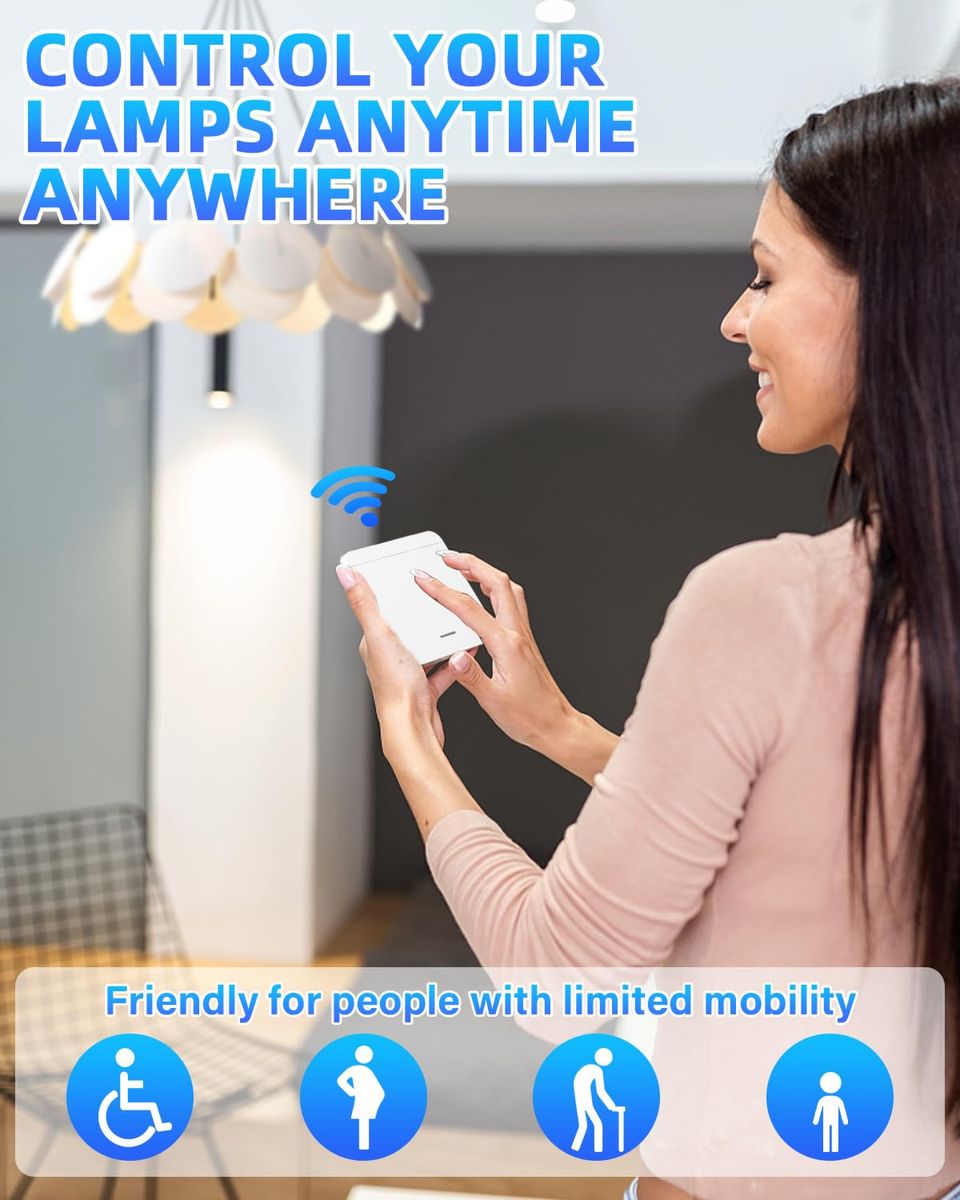 Apkezel Apkezel.01 Funk-Lichtschalter Set 433 MHz 220 V IP67, 1500 W, 2x Sender + 1x Empfänger, Reichweite 30 m, Fernbedienung