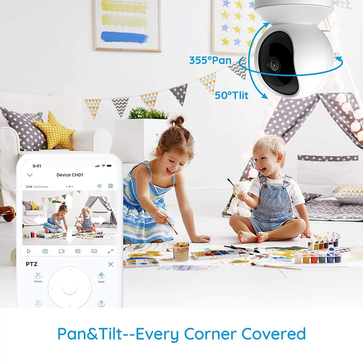 Reolink Wi-Fi IP Swivelling Camera Surveillance Camera Indoor Mobile Phone 3MP HD 2.4GHz WiFi