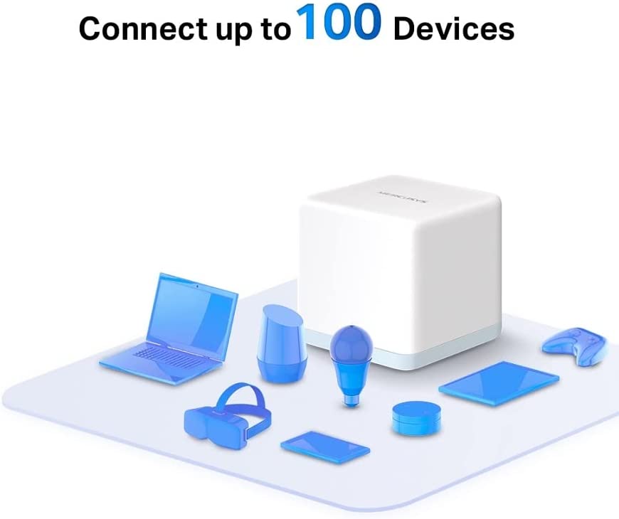 Mercusys Halo H30(3-Pack) - AC1200 Wi-Fi Mesh, 10/100 MB/s Ehernet-Anschluss, Dual-Band 2. 4 GHz/5 GHz, bis zu 320 m2, MU-MIMO, Kindersicherung, einfache Einrichtung App, Weiß Co