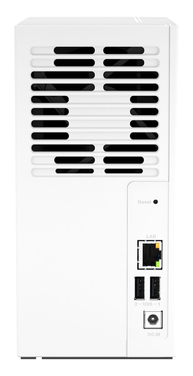 QNAP TS-233 2-Bay NAS Tower, ARM Cortex-A55 2 GHz, 2 GB RAM, QTS 5.0, 65 W, 1x Gigabit LAN, Weiß