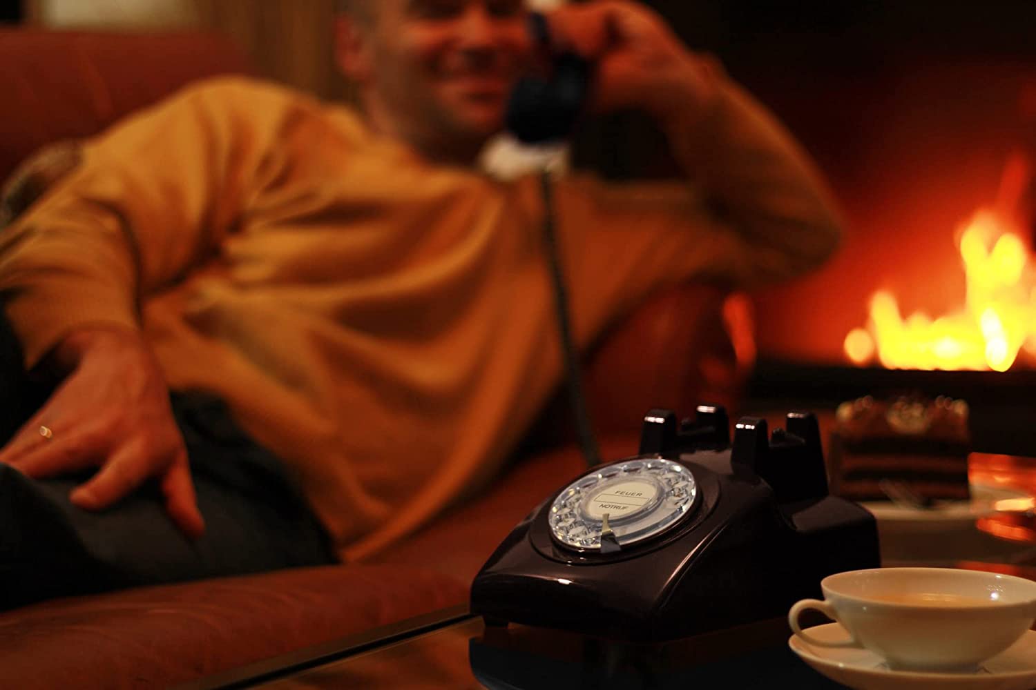 Opis Retro Telefon Wählscheibe/Festnetztelefon Retro/Telefon mit Schnur/Telefon mit Wählscheibe/Telefon Retro/Telefon Kabelgebunden - Das Traumtelefon Opis 60s Cable in schwarz 60s cableAlle Logos mit inbegriffen schwarz