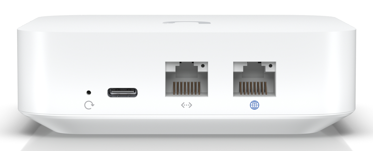 Ubiquiti UX UniFi Express Tabletop WLAN-Router, Dual-Band 2,4/5 GHz, Wi‑Fi 6 (802.11ax), 2x Gigabit LAN, Ethernet-WAN, USB, Weiß