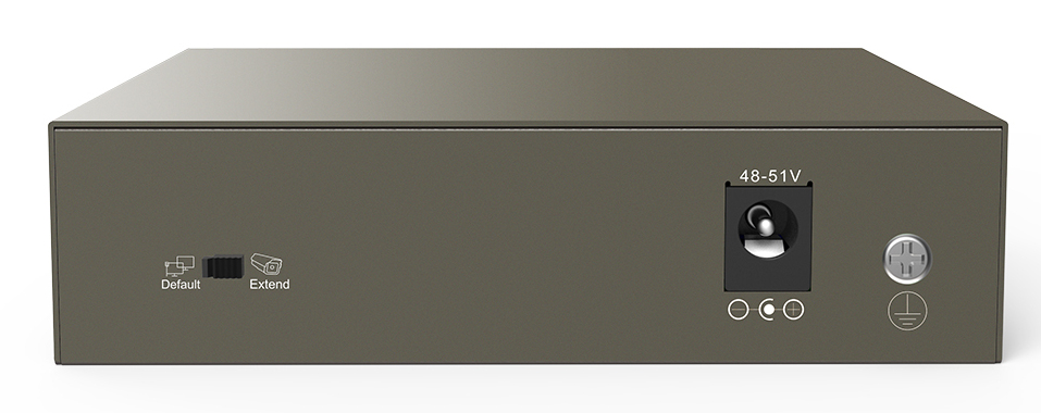 Tenda TEF1105-4-63W Unmanaged Fast Ethernet Switch, 5 Ports (4x PoE 15,4 W), 58 W PoE Gesamtleistung, Desktop-/Wandmontage, Grau