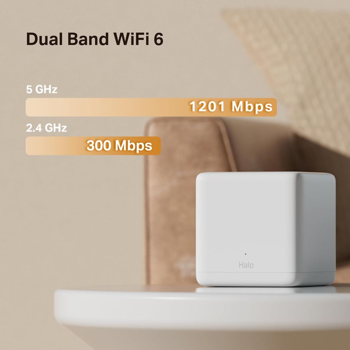 Mercusys Halo H1500X Wi-Fi 6 Mesh WLAN Set (2er Pack), AX1500 Dual Band Router & Repeater, Gigabit-Port, empfohlen für Häuser mit 2-3 Schlafzimmern, nahtloses Roaming, MERCUSYS App WiFi 6 AX1500