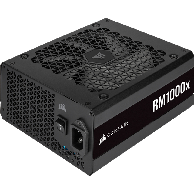 Corsair RM1000x 1000 W PC-Netzteil, vollständig modular, ATX, 80 PLUS Gold, 135 mm Lüfter, 20+4 Pin, 8×6+2 Pin PCIe, Schwarz