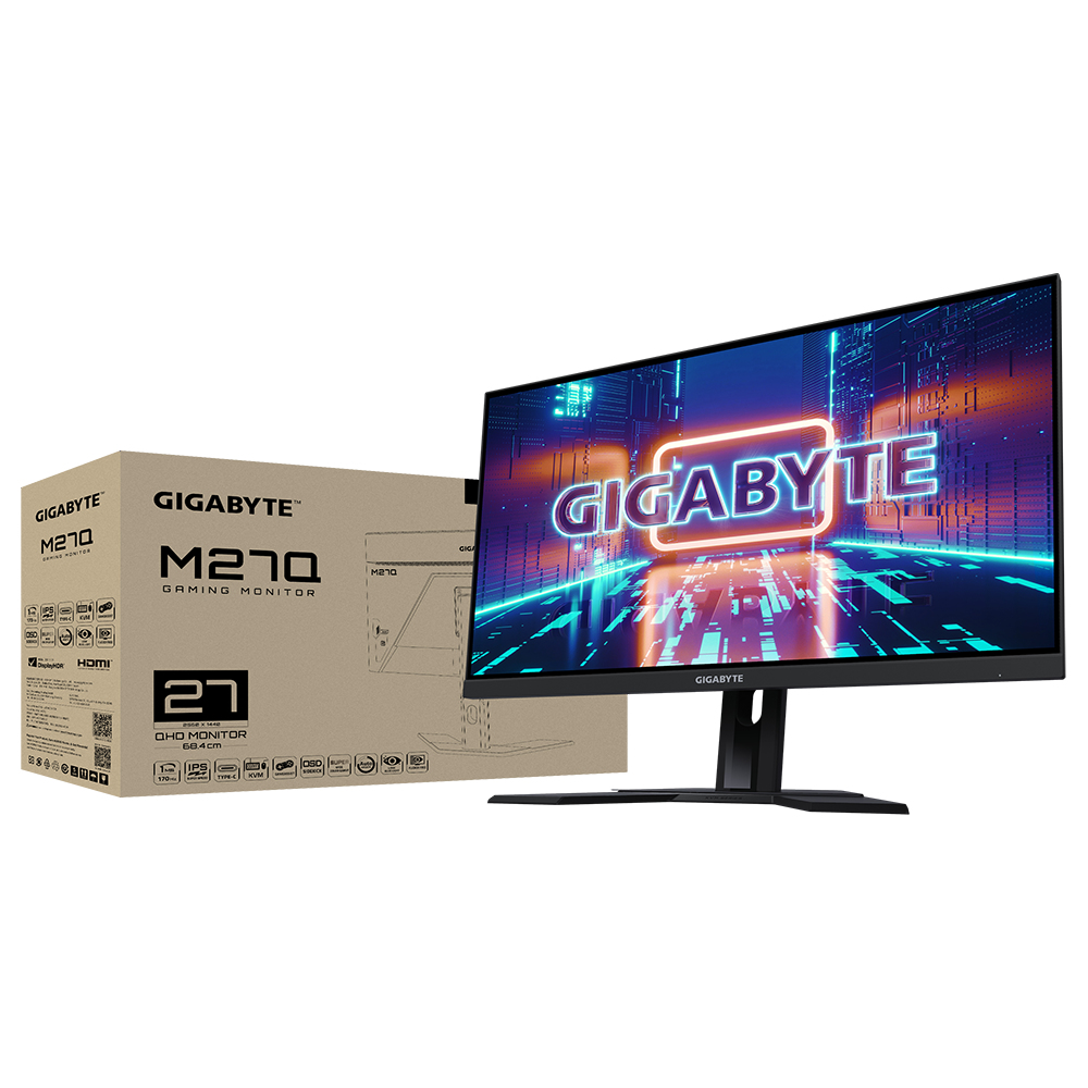 GIGABYTE M27Q 27 inch KVM Gaming Monitor QHD 2560 x 1440 170 Hz