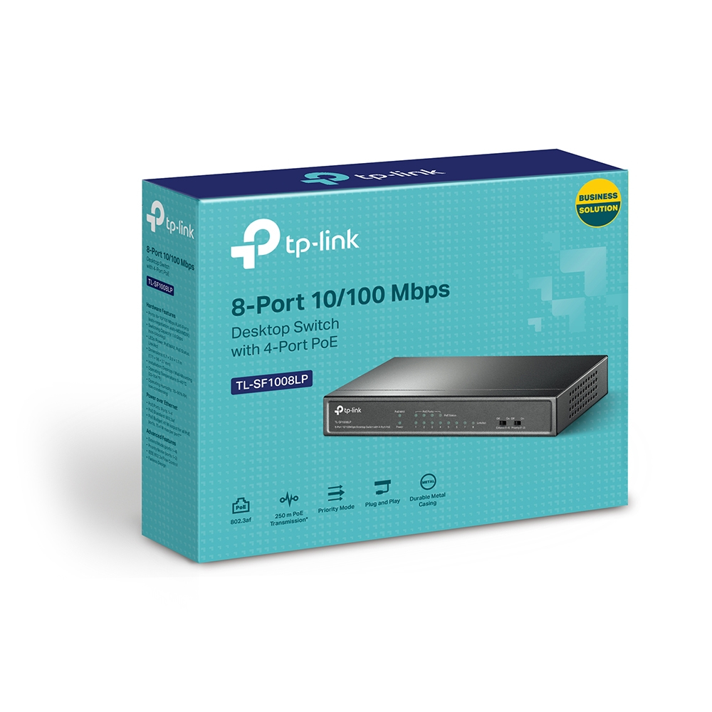 TP-Link 8-Port 10/100Mbit/s-Desktop-Switch mit 4 PoE-Ports