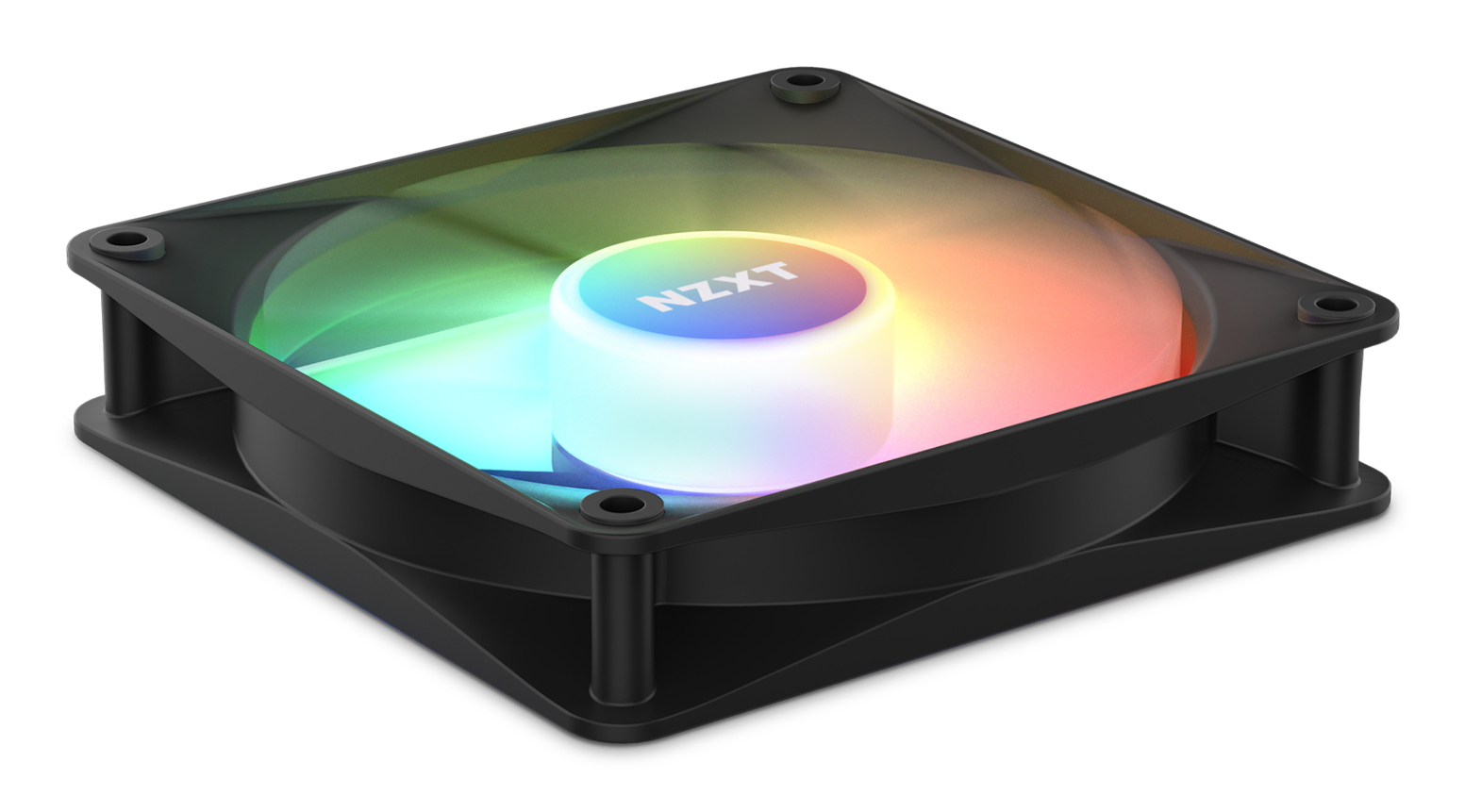 NZXT RF-C12TF-B1 F120 RGB Core Triple Pack Gehäuselüfter 12 cm, RGB, 3er-Pack, 1800 RPM, FDB-Lager, 8 LEDs, Schwarz