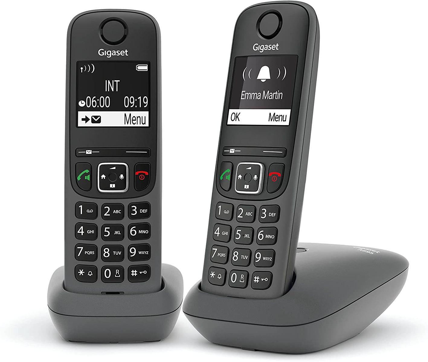 Gigaset A695 Duo Schnurloses Festnetztelefon 2 Mobilteile großem Display Hintergrundbeleuchtung für eine sehr gut lesbare Anzeige Anrufblockierungsfunktion –