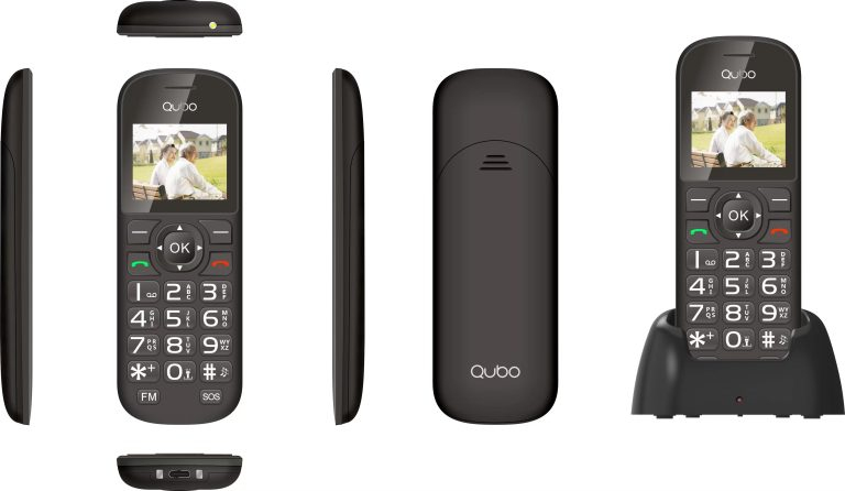 Qubo D-1803 Seniorentelefon, 4,5 cm (1,77") Display, 32 GB Speicher, USB Typ-C, 800 mAh Akku, Schwarz