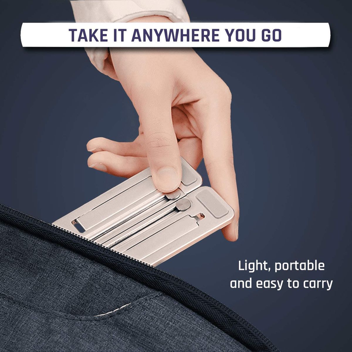 Klim Steady - Laptop Stand and Tablet Stand + Lightweight, Robust Aluminium Frame + Adjustable Notebook Stand Compatible with iPad and Laptop up to 15.6 Inches