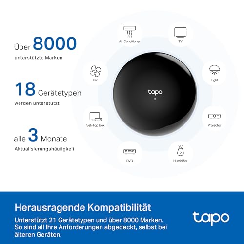 TP-Link Tapo H110 V1.0 IR-Fernbedienung, Matter-Hub, Sprachsteuerung Alexa & Siri, unterstützt 18 Gerätetypen, über 8.000 Marken, Timer & Fernsteuerung, EU
