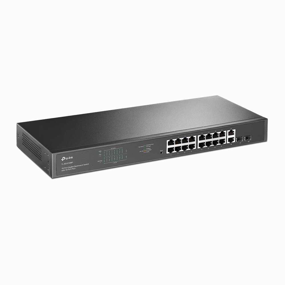 TP-Link 18-Port Gigabit-Rackmount-Switch mit 16 PoE+-Ports