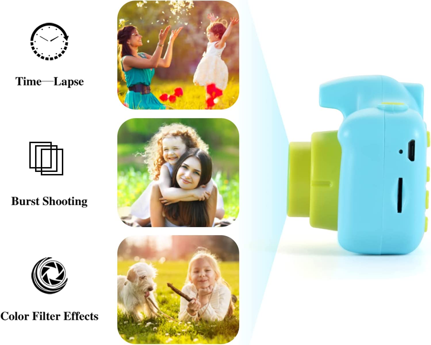 OMWay Kamera Kinder ab 3 4 5,Fotokamera Kinder,OMWay Kinderspielzeug Geschenke für 6-8 Jahre,HD 1080P Fotoapparat Digitalkamera,Weihnachten Geburtstag Spielzeug Kinderkamera ab 3-8 Jährige Junge(Blau) 3-Blau