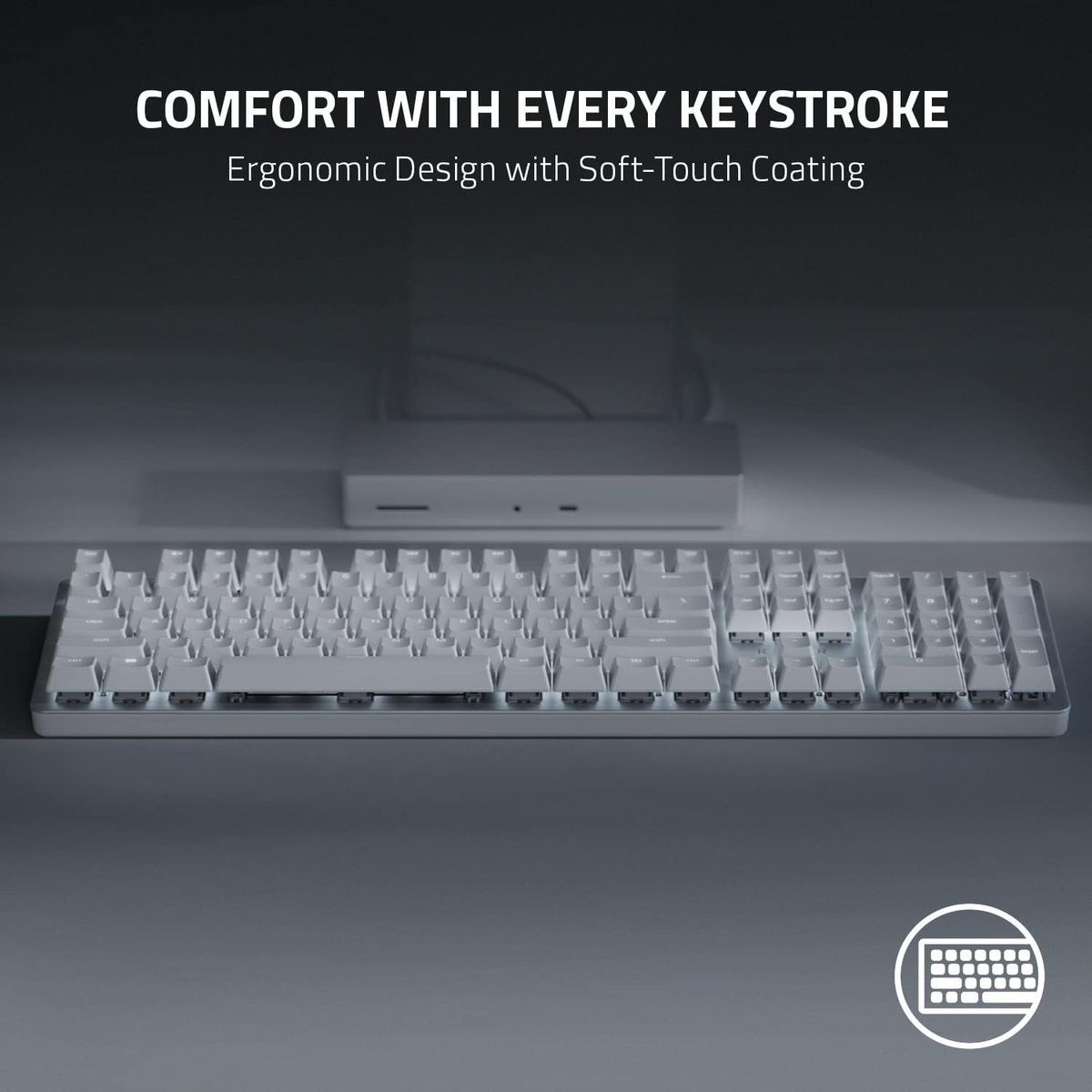 Razer Pro Type Ultra - Mechanische kabellose Tastatur für ultimative Produktivität (gelbe Tastaturschalter, leise und linear, Multi-Device-Dongle, Bluetooth) - (ESP Layout - QWERTY)