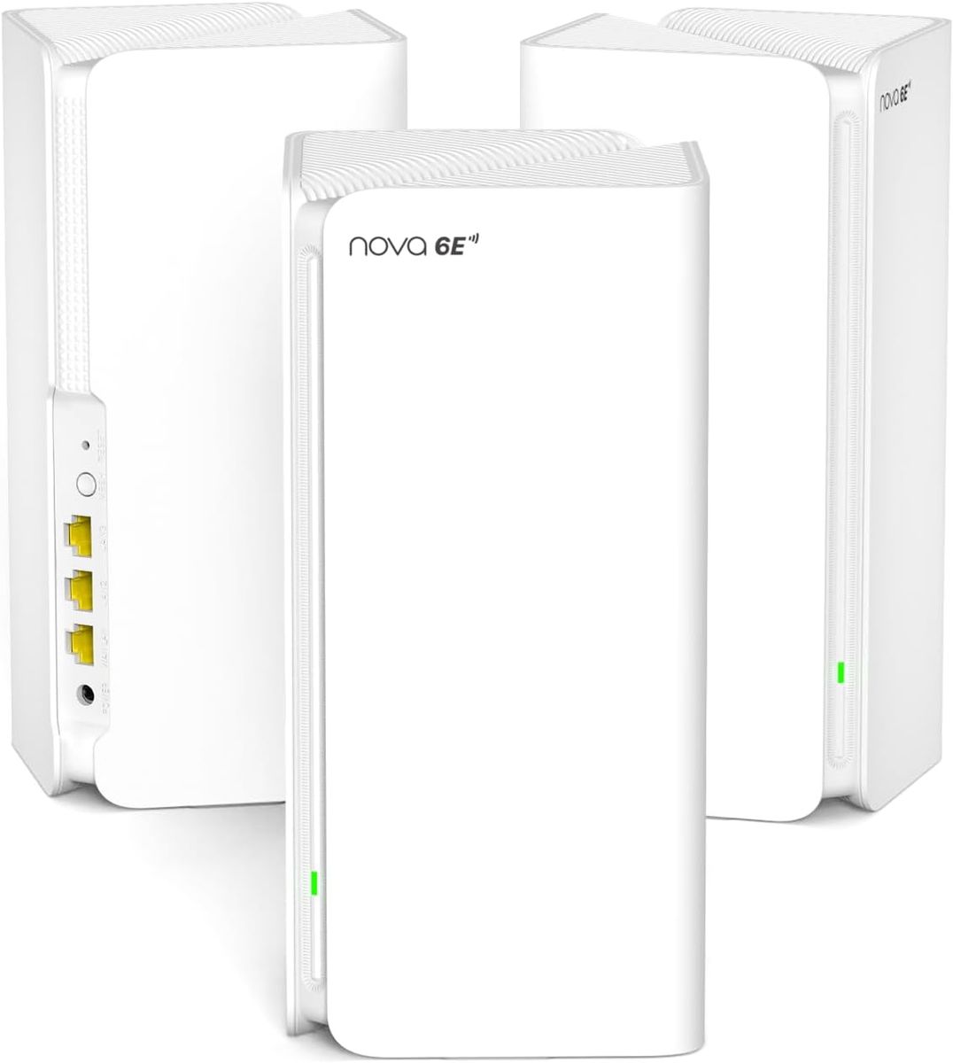 Tenda Nova MX21-Pro Mesh WLAN Wi-Fi 6E System, AXE5700 Tri-Band(Unterstützt 6G-Band) Mesh WiFi Repeater & Router Kompatibel mit Amazon Alexa. empfohlen für Häuser mit 4-7 Schlafzimmern, 3 pack