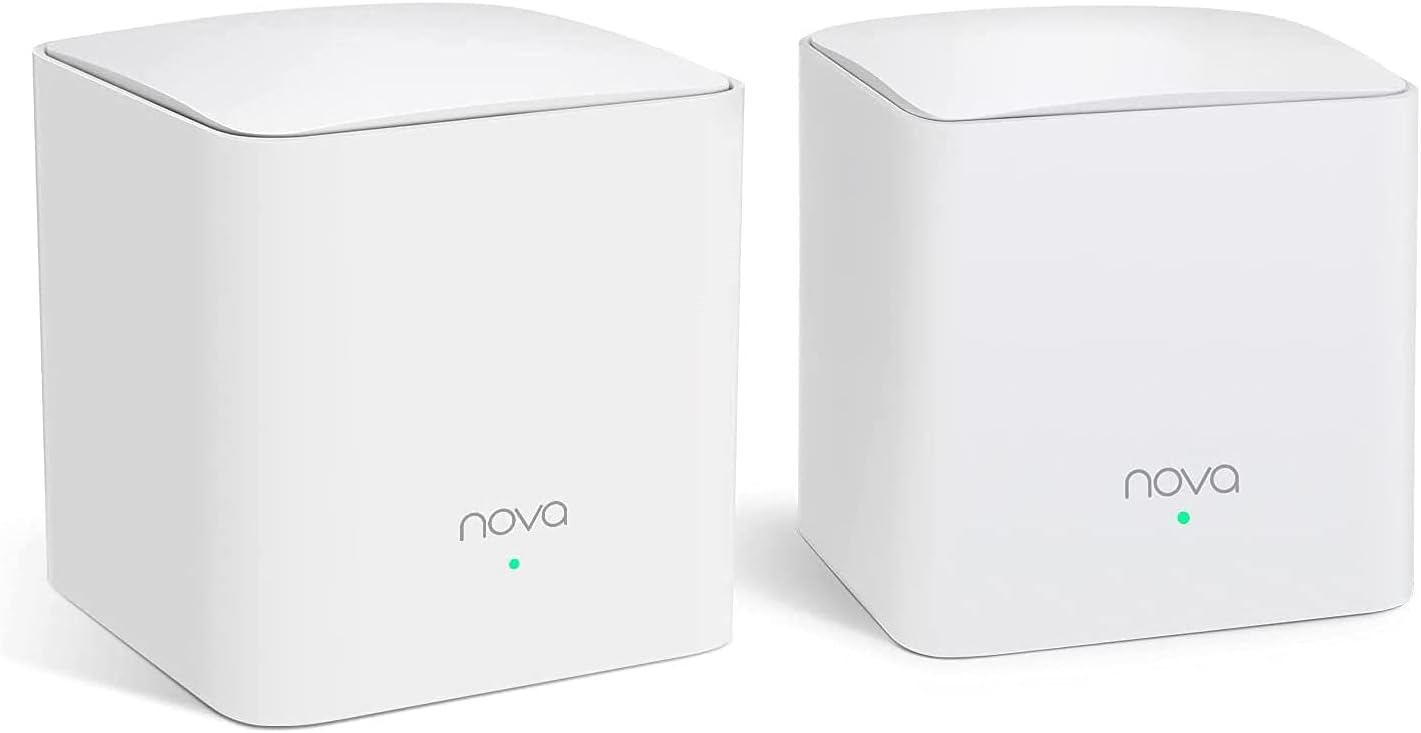 Tenda Nova MW5s Mesh WLAN System AC1200 Dual Band WLAN Mesh System Range up to 200 m² Replaces WLAN Router & Repeater 2x Gigabit Port + 2x Ethernet Port Compatible Alexa Pack of 2