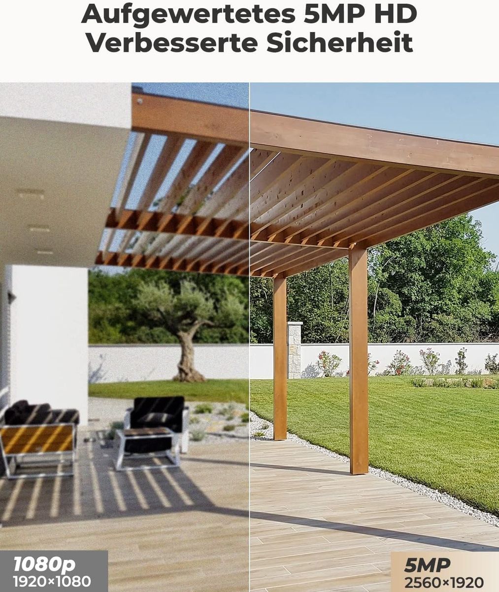 Reolink 5MP PoE Überwachungskamera Aussen mit Personen-/Autoerkennung, Smarte IP Kamera Outdoor mit Zeitraffer, 30m IR Nachtsicht, IP66 Wasserfest, Audio, Micro SD Kartensteckplatz, RLC-510A Schwarz IP Kamera Schwarz