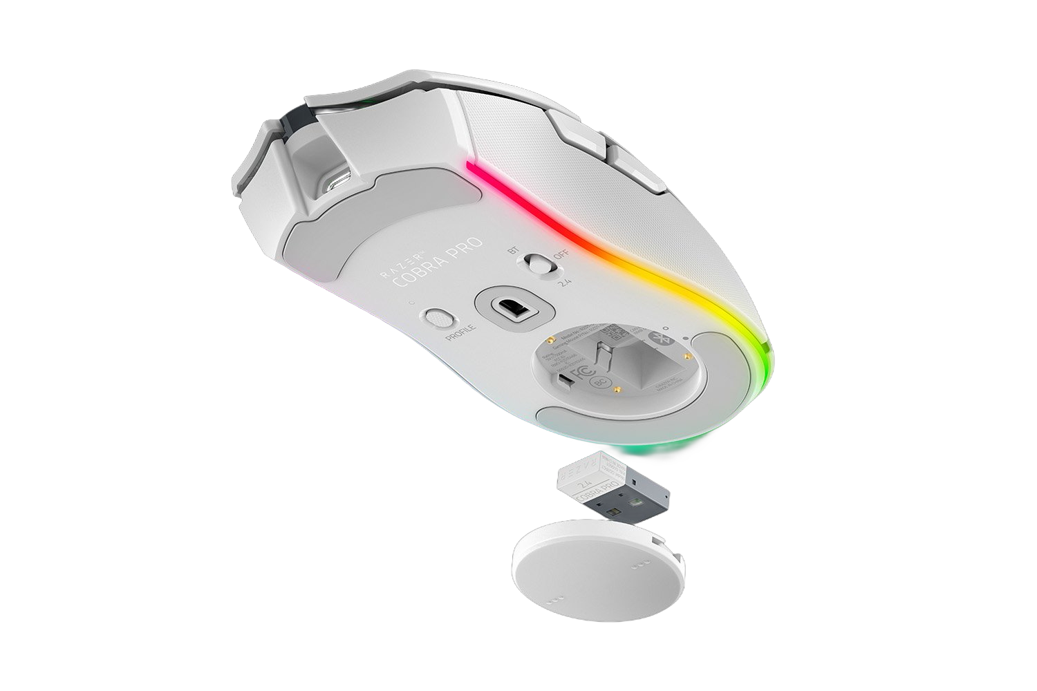 Razer Cobra Pro Maus Gaming rechts RF Wireless + Bluetooth + USB Type-C Optisch 30000 DPI - Weiß