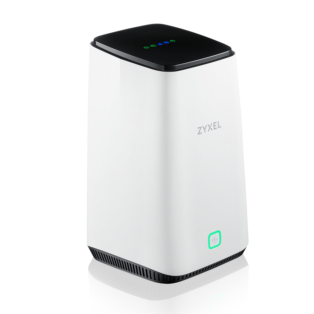 Zyxel FWA-510-EU0102F 5G FWA-Router, WiFi 6 (AX3600) Tri-Band, Multi-Gigabit Ethernet, SIM-Karten-Slot, TS9-Antennen, USB-A, Nebula Cloud, Schwarz/Weiß