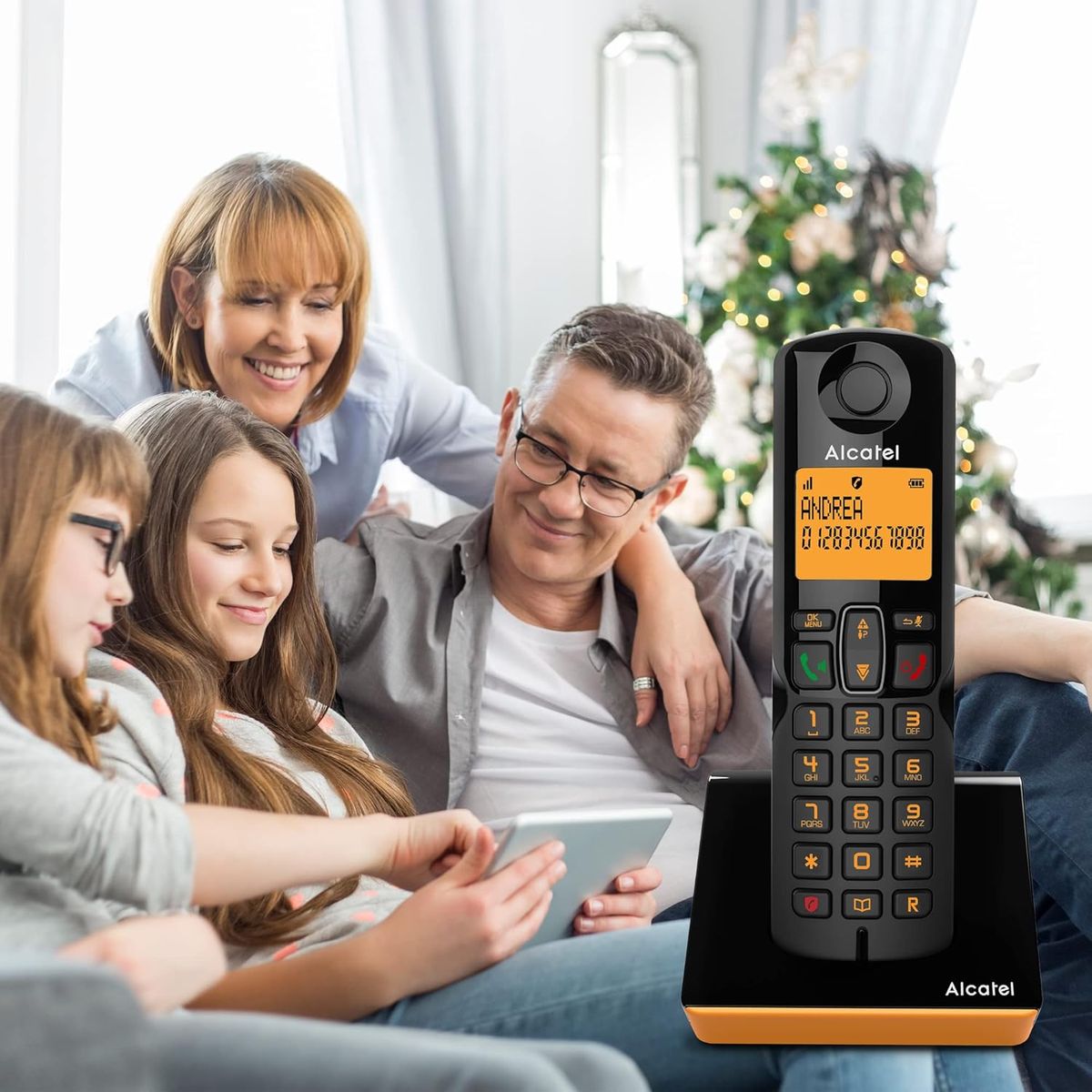 Alcatel S280 DECT-Telefon Anrufer-Identifikation Schwarz, Orange