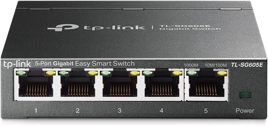 TP-Link TL-SG605E 5-Ports Gigabit Easy Smart Managed Netzwerk Switch(Plug-and-Play,Metallgehäuse, QoS, IGMP-Snooping,VLAN, zentrales Management, energieeffizient) 5-Port Managed