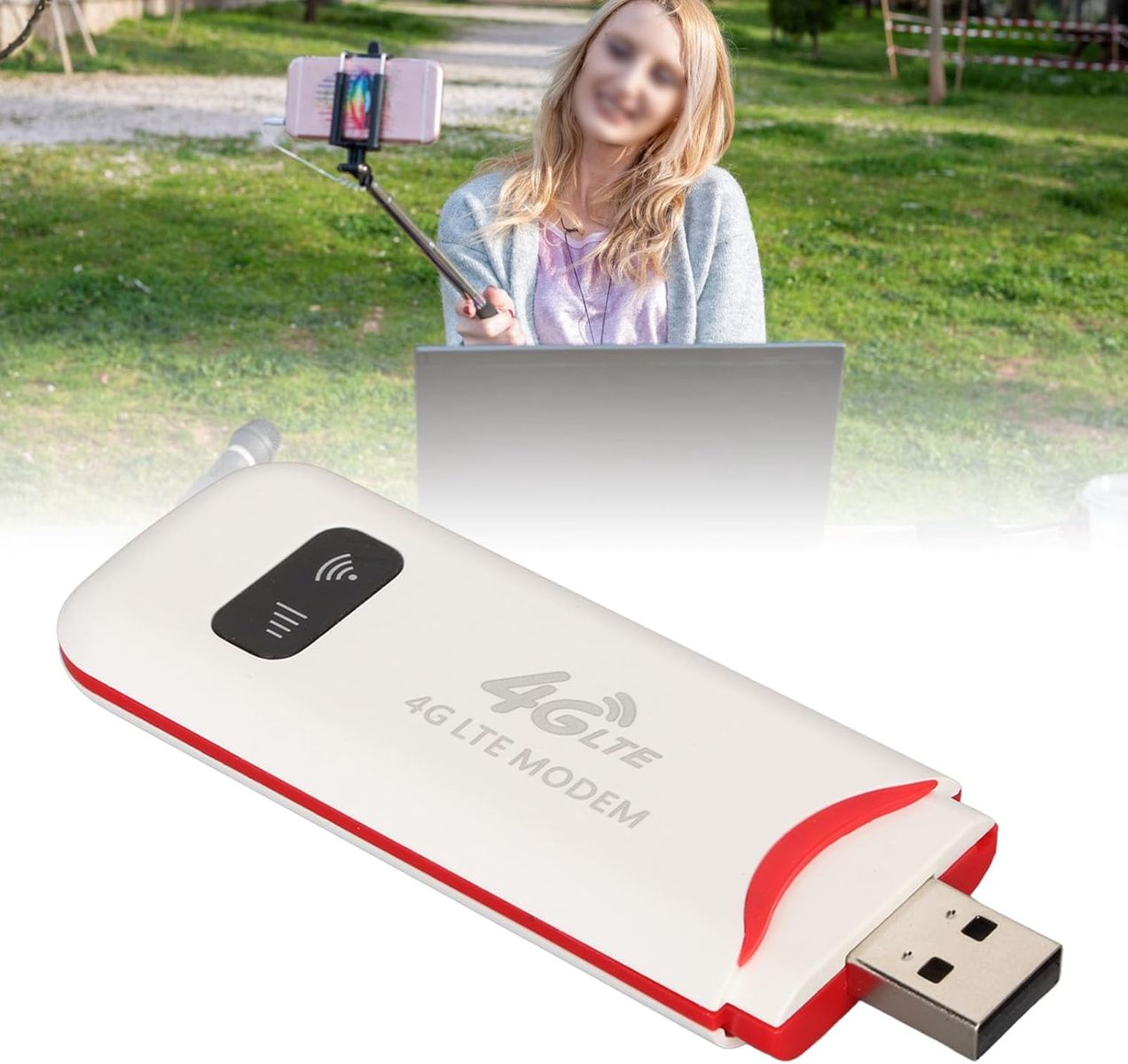 Sxhlseller uct9ngkdwm 4G LTE USB-WLAN-Modem-Dongle, Mobiler WLAN-Hotspot, 300 Mbit/s, SIM-Kartensteckplatz, 10 Geräte, USB Plug-and-Play