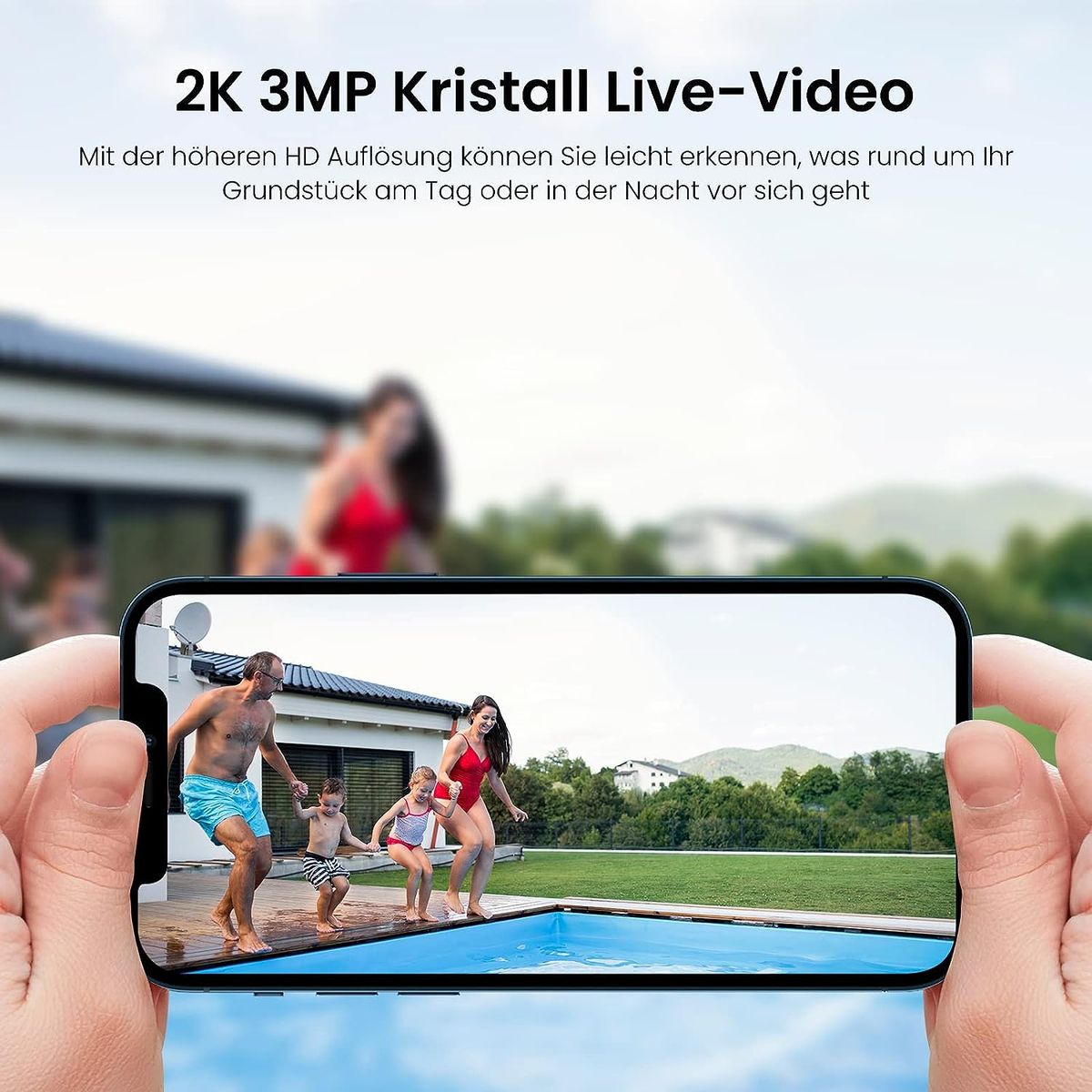 wansview Überwachungkamera Aussen WLAN - 2K WLAN Kamera Outdoor, WiFi Camera mit Datenschutzbereich, Zwei-Wege-Audio, SD Kartenslot, RTSP, Fernzugriff Y1 (Weiß)