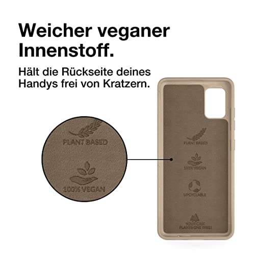 Woodcessories ECO584 Smartphone-Hülle für Samsung Galaxy A52, nachhaltig aus Weizen-Bio-TPU, Taupe, matt, Sturzschutz, extra Grip, veganes Material