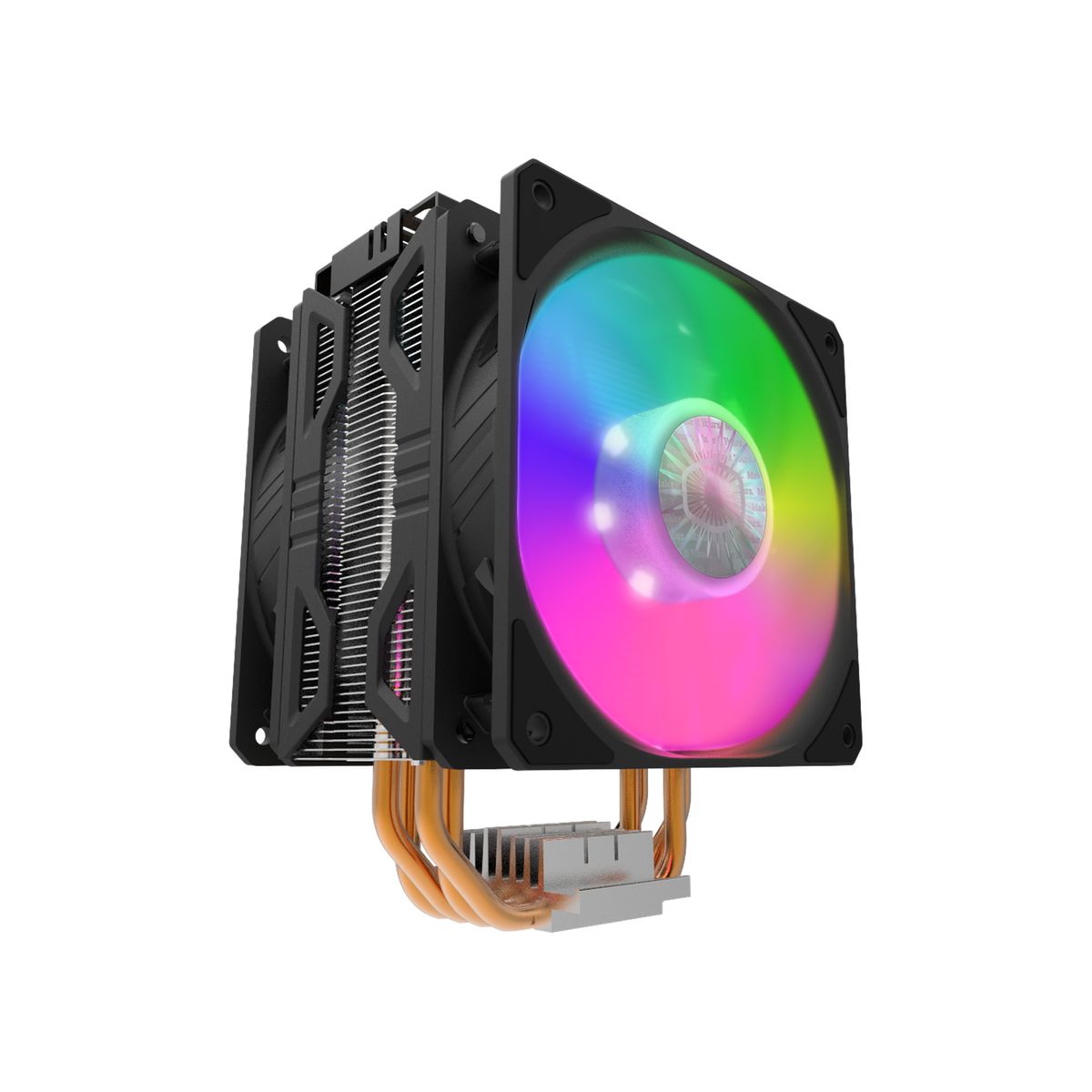 Cooler Master Hyper 212 LED Turbo ARGB Prozessor-Kühler, 120 mm, 650-1800 RPM, PWM, 62 cfm, 2x Lüfter, Schwarz/Silber
