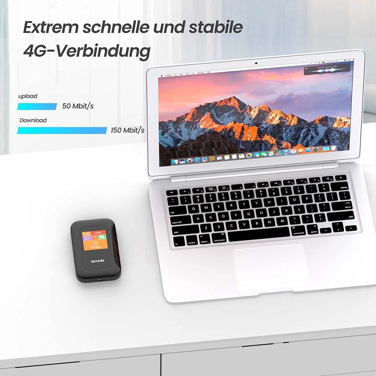 Tenda 4G185 Mobiler WLAN Router (4G/LTE bis zu 150Mbit/s Download, 50Mbit/s Upload, Hotspot, Cat.4), 2100mAh Akku, Plug & Play, kompatibel mit Allen SIM Karten, Mehrfarbig