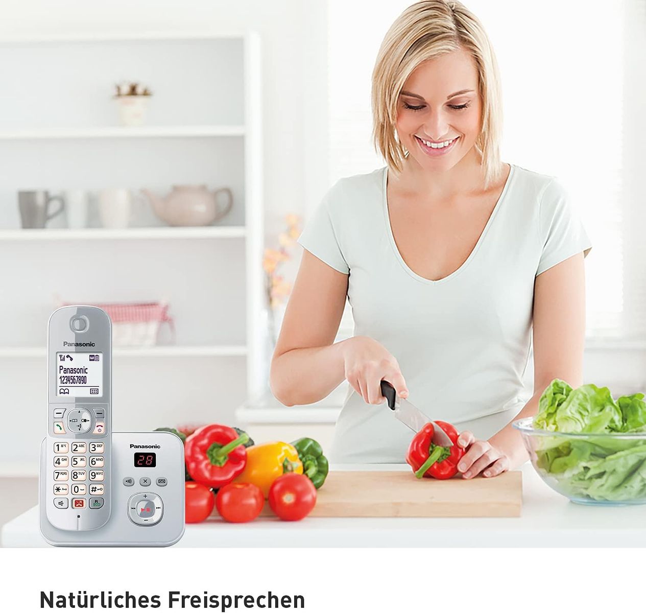 Panasonic KX-TG6862GS Schnurlostelefon mit 2 Mobilteilen und Anrufbeantworter (Bis zu 1.000 Telefonnummern sperren, übersichtliche Schriftgröße, lauter Hörer, Voll-Duplex Freisprechen) perl-silber 2 Schnurlostelefone mit Anrufbeantworter pe