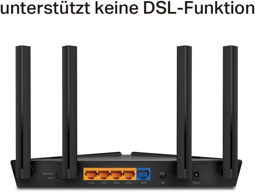 TP-Link Archer AX10 V3.0 WLAN Router (Wi‑Fi 6), Dualband AX1500, 5x Gigabit-Ports, WPA3, Kindersicherung, für 2 Räume, EU